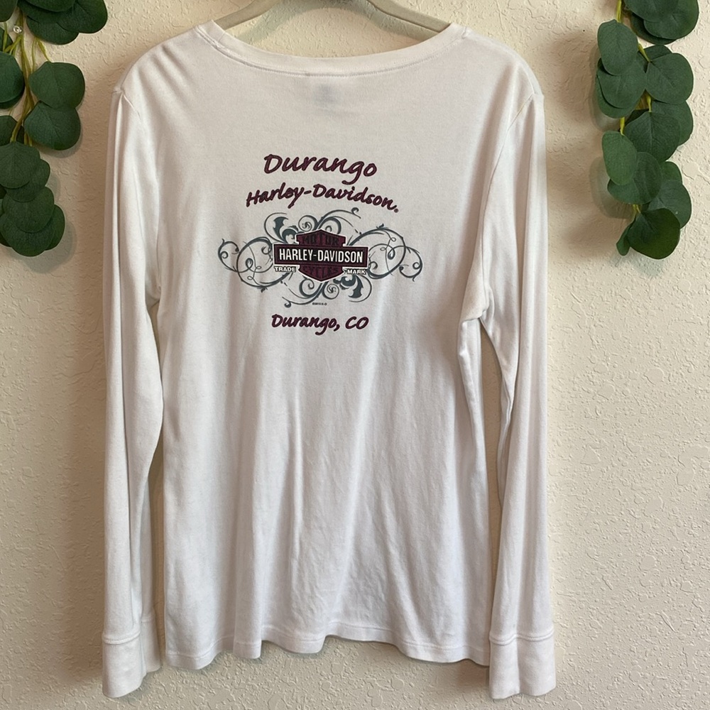SOLD❣️❣️Y2K Grunge White Harley Davidson Shirt✨ - Picture 7 of 9